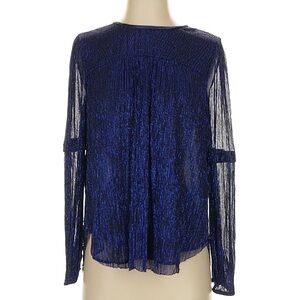 Moulinette Soeurs Blue Glitter long sleeve blouse